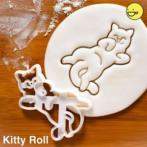 Kitty Roll cookie cutter | Cute cat kitten purrfect feline behaviour meow happy - Picture 1 of 9
