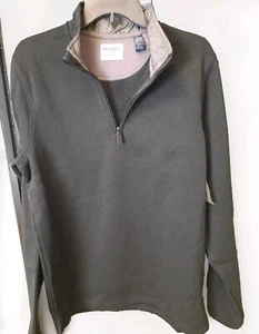 Wrangler Sweater Men's Small Long Sleeve Black Fleece Quarter-Zip Pullover  - Picture 1 of 9