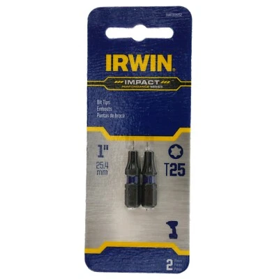 Irwin IWAF31TX252 T25 Torx Impact Performance Series Bit Tips, 1" Length, 2 Pack - Image 1 of 4