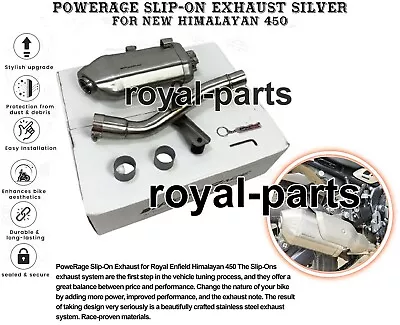 "POWERAGE SLIP-ON EXHAUST, SILVER" FIT FOR ROYAL ENFIELD NEW HIMALAYAN 450 - Image 1 of 4