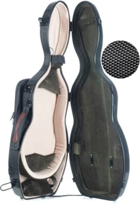 UK Shaped violin case Fiberglass UltraLight 4/4 M-case Black Point - Olive - Picture 1 of 12