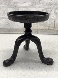 Vintage Pottery Barn Pillar Candle Holder 6” Rustic Hammered Iron Decorative - Picture 1 of 8