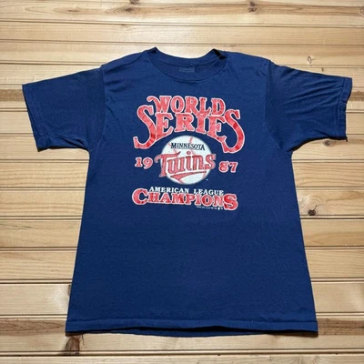 Vintage 80s 1987 Minnesota Twins American League Champions MLB Shirt - Med/Large - Image 1 of 4