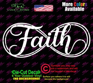Faith Infinity Symbol God Religion Christian Car Window Vinyl Decal Sticker - Picture 1 of 4