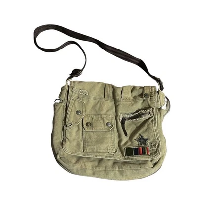 Bolsa tote vintage Y2K grande carteiro estilingue bolsa utilitária carga grunge boho - Imagem 1 de 4