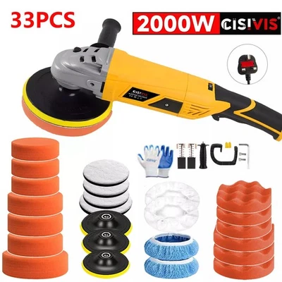 Electric Car Polisher Sander Buffer Polishing Machine Kit 2000W Variable 7 Speed - Image 1 of 4