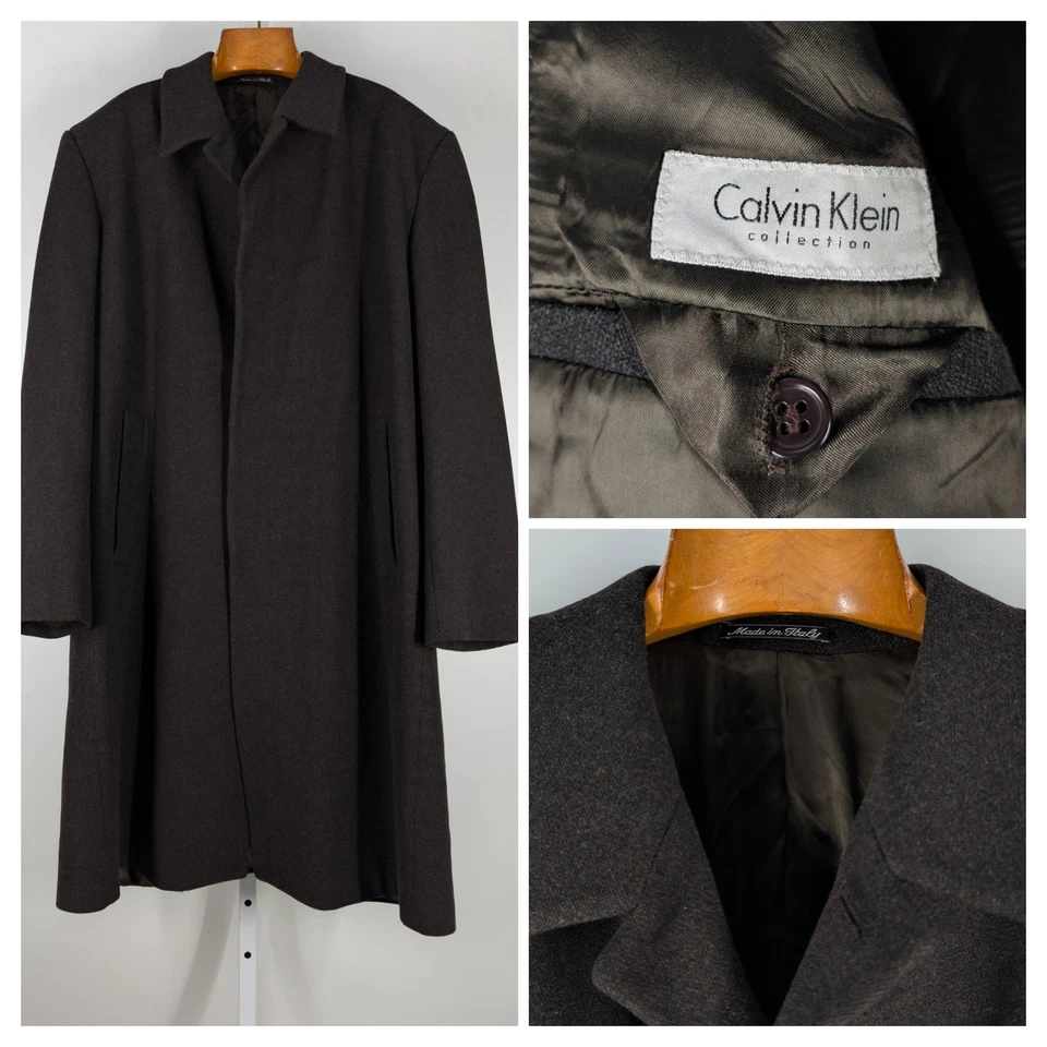 Archival 90s Calvin Klein Collection Runway Overcoat Sculptural GFT Italy Mint - Image 1 of 4