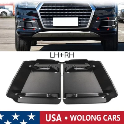 Cubierta del bisel de la parrilla de la luz antiniebla del parachoques delantero negra izquierda+derecha para Audi Q7 2016-2019 Foto 1 de 4