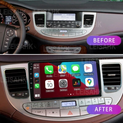 For 2009-2014 Hyundai Genesis Sedan Apple CarPlay Radio Android 13 GPS FM Stereo - Image 1 of 4
