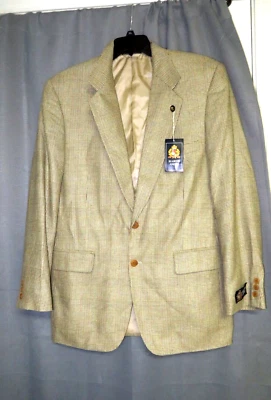 $895 новый с Ярлыками мужской HARDY AMIES шерсти / шелк коричневый клетку костюм куртка Blazer 42 длиной - Изображение 1 из 4