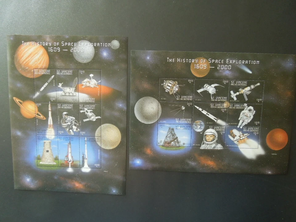 G2321  ST. VINCENT  2000 SPACE  1609-2000  SPACE  HISTORY  2 X  S/S  MNH - Image 1 of 1