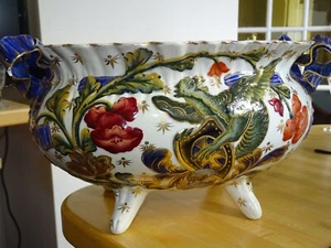 KG LUNEVILLE ANCIENNE JARDINIERE EN FAIENCE MODELE AIGLE BLASON FIN 19 EME - Picture 1 of 20