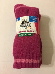 Girls Socks Shoe Size Large 4-10 Thermal Wool Blend Fuchsia - Picture 1 of 2