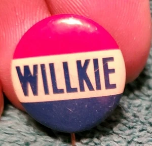 79G VTG Willkie 1940's Political Pin Back Pin Button - Picture 1 of 2