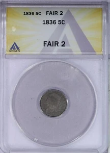 1836 Capped Bust Half Dime H10c ANACS FA2 - Picture 1 of 4