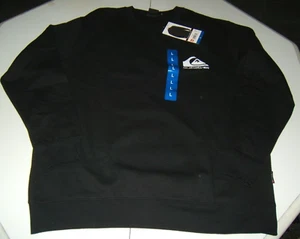 Quiksilver Men's Large Crew Neck Cotton Blend Sweatshirt - Black NWT - Picture 1 of 6