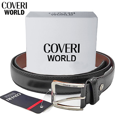 Cintura Cinta Da Uomo In Pelle COVERI Elegante IDEA REGALO NERA Accorciabile • 18.90€
