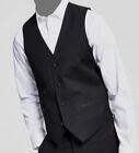 $115 Alfani Men's Black Solid Slim-Fit Stretch Tuxedo Suit Vest Waistcoat Xl