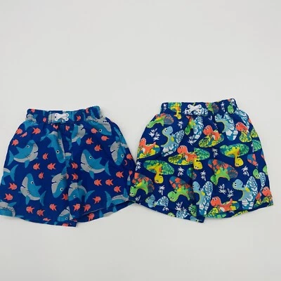 OP Infantil Niño Talla 12 Meses Lote de 2 Bañadores Estampado Tiburón y Dinosaurio 2120 Foto 1 de 4