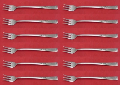 Juego de tenedores de cóctel clásicos Rose by Reed and Barton de plata esterlina 12 piezas 5 1/2" Foto 1 de 3