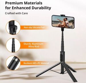 ATUMTEK 157cm Selfie Stick Tripod Extendable Phone Stand Live Stream Lightweight