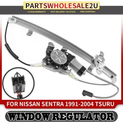 Regulador de ventana eléctrica del conductor delantero izquierdo con motor para Nissan Sentra 1991-1994 Foto 1 de 4