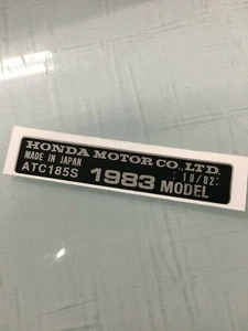 1983 ATC185S ATC185 Chrome Frame Sticker ATC 185 185s 10/82 - Picture 1 of 2