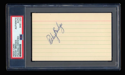 ROCKY BRIDGES SIGNED INDEX CARD PSA/DNA AUTOGRAPHED WASHINGTON SENATORS ALL STAR - Image 1 of 2