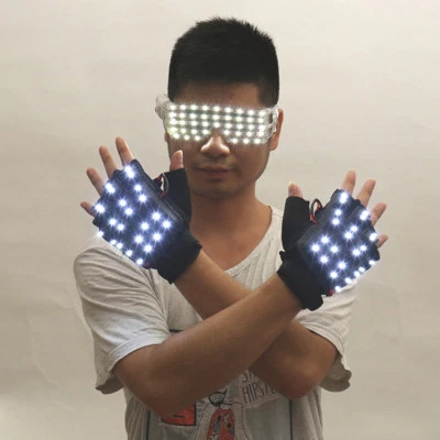 LED Light Glasses Laser Gloves Nightclub DJ Bar Party Stage Lighting Dancer Prop - Image 1 of 4