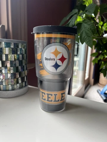 Pittsburgh Steelers Tervis Tumbler Travel Cup W/ Lid NFL Football 24oz 2011 Cover