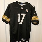 Pittsburgh Steelers Mike Wallace #17 Nfl Jersey Black On Field Rbk Youth Xl