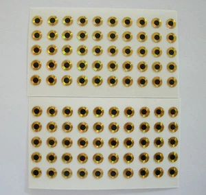 100 GOLD PRISM EYES for SPINNERBAITS & LURES   5/32"  FLAT STICK ON  - Picture 1 of 1
