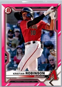 2021 Bowman #BP-136 Kristian Robinson Prospects Fuchsia Arizona Diamondbacks - Picture 1 of 2