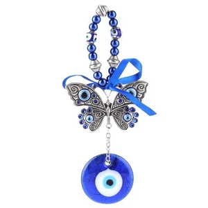 Turkish Blue Evil Eye Blessing Amulet Wall Hanging Home Decor Protector Musl HLF - Picture 1 of 7