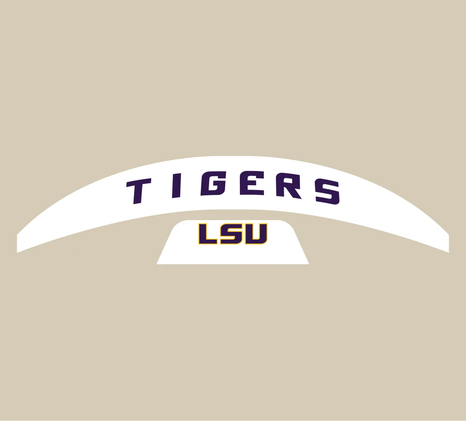 LSU Tigers Riddell Mid-Size Speedflex Football Helmet Bumper Decal Set - Image 1 of 1
