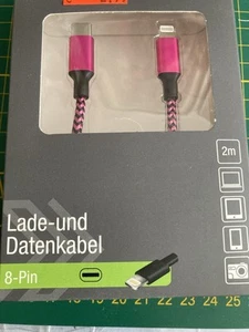Neu Lade- Und Datenkabel Pink 8 Pin - Zdjęcie 1 z 2