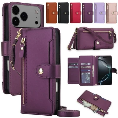 Zipper Wallet Card Case Leather Flip Cover For iPhone 17 Pro Max 17Air 17 Pro 17 - Image 1 of 4