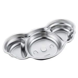 Cartoon Divided Plate Stainless Steel Plates Kids Toddler Child Baby - Afbeelding 1 van 12
