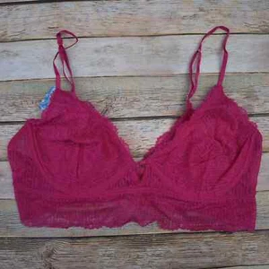 Free People Women's Small Alyssa Lace Underwire Bralette Fantastic Fuschia - Picture 1 of 3