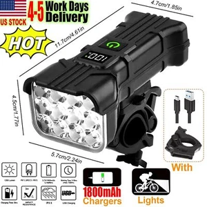 Super Bright LED Bike Light USB Rechargeable Bicycle Headlight Waterproof IPX6 - Picture 1 of 15