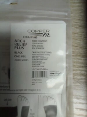 Copper Fit Health Unisex Arch Relief Plus with Built-In Orthotic Support - Black - Image 1 of 3