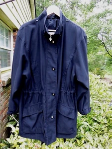 LOWER **SALE PRICE!***Carlo Briani black raincoat parka *EUC *sz. M-L - Picture 1 of 12