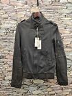 AllSaints Snitch Jacket 100% Leather Dark Brown Size Small Ladies RRP &#163;350