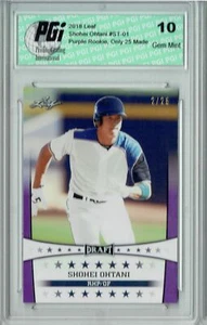 Shohei Ohtani 2018 Leaf Draft #ST-01 Purple ONLY 25 Made Rookie Card PGI 10 - Picture 1 of 1