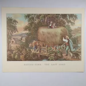 Reimpresión litográfica Haying Time The Last Load Currier & Ives 11 3/4" x 13" - Imagen 1 de 4
