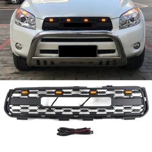 Black Front Grille Fits For TOYOTA RAV4 2006 2007 2008 Front Grille W/Led Light - Picture 1 of 7