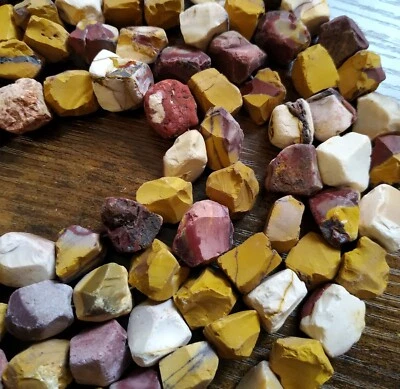 😏 Mookait Perlen Natur-Nuggets ca. 15-20 mm Edelsteinperlen Strang f. Kette 😉 - Bild 1 von 2