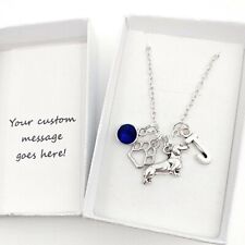 Daschund Dog Pendant Necklace Jewellery Gift, Personalised Initial / Birthstone