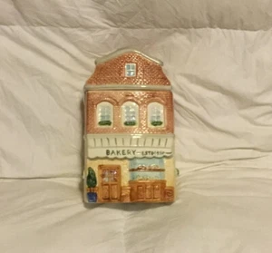 Vintage Ceramic Bakery Cookie Jar With Building Details On All Sides - Picture 1 of 4
