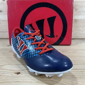 NIB Warrior Gambler Soccer Cleats Youth Kids 3.5 Blue Red White SJGACFBL - Picture 1 of 9